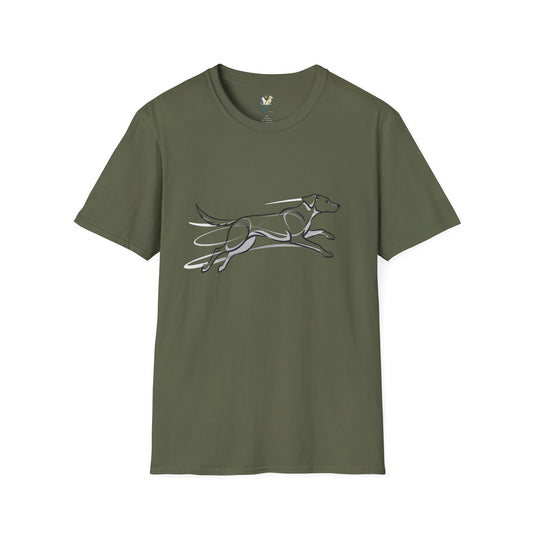 Dog Running Line Art T-Shirt