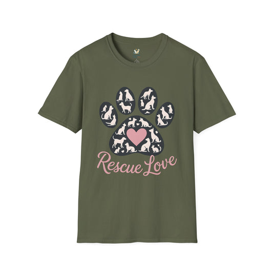 Rescue Love Paw Print T-Shirt