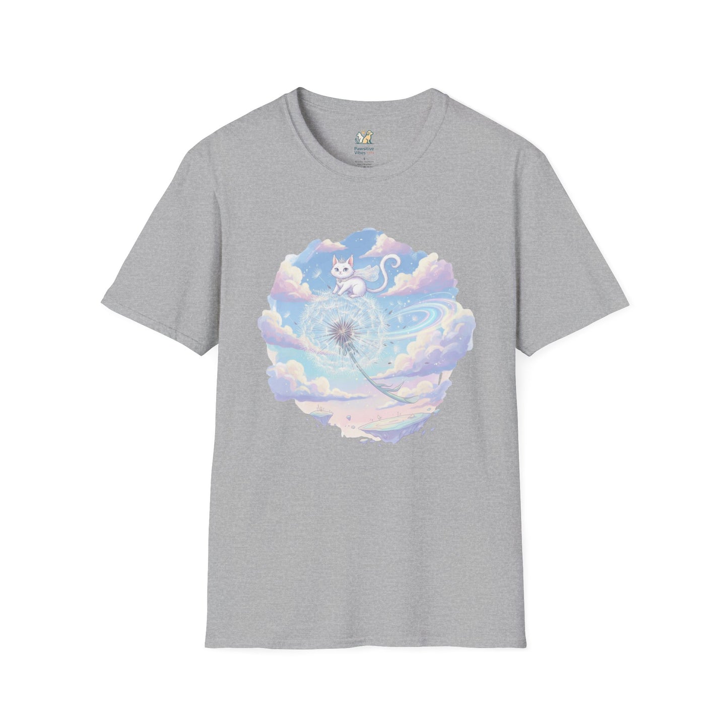 Cat Flying On A Giant Dandelion T-Shirt