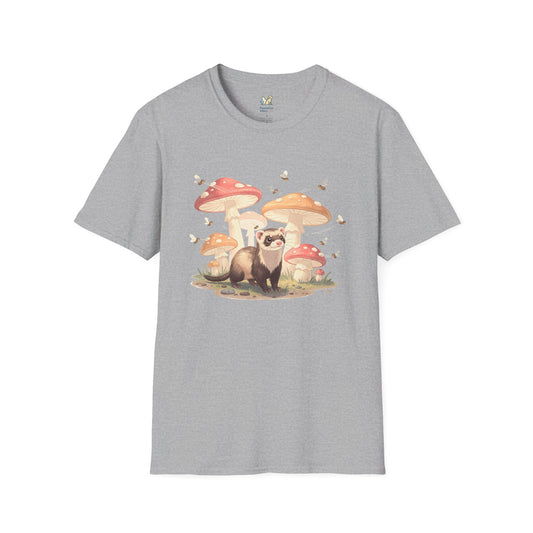 Ferret With Giant Mushrooms T-Shirt