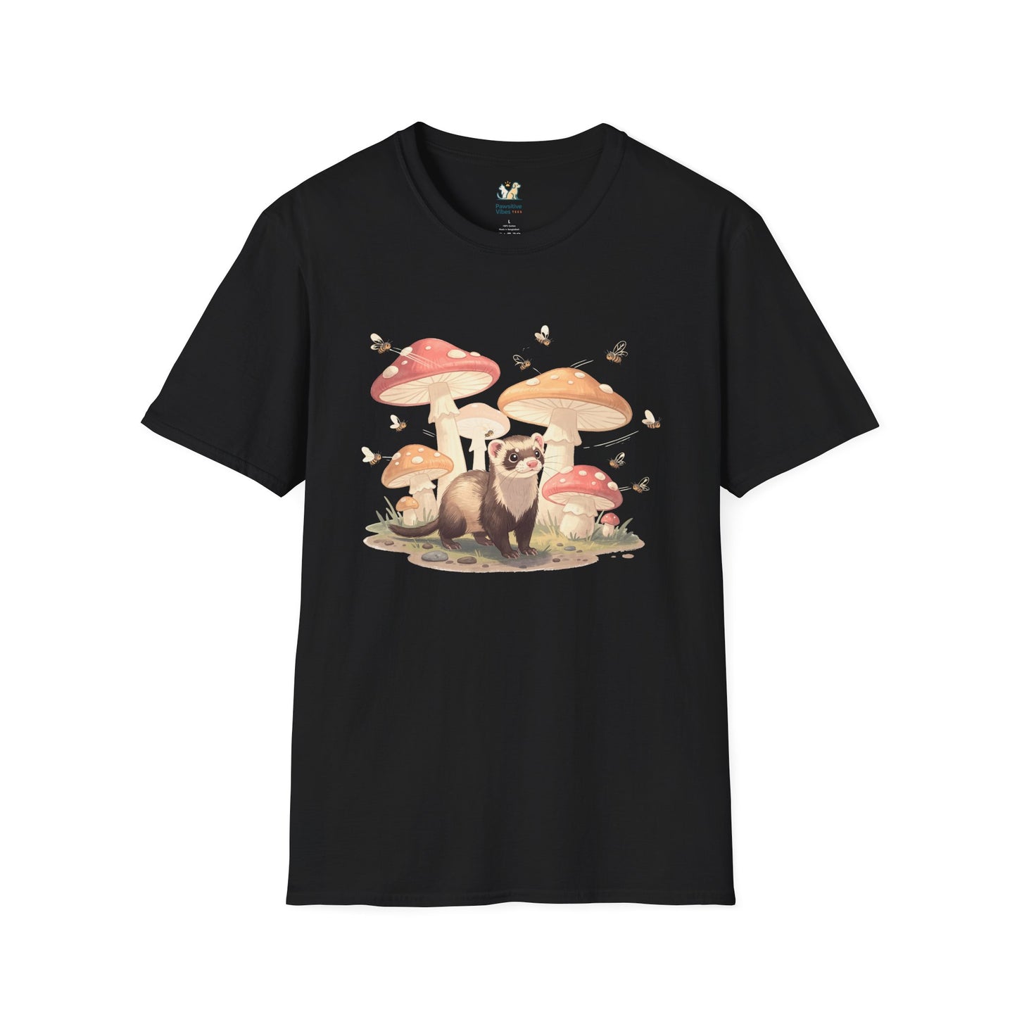 Ferret With Giant Mushrooms T-Shirt