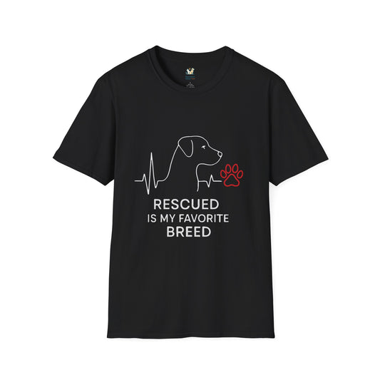 Rescued Is My  Dog Breed T-Shirt