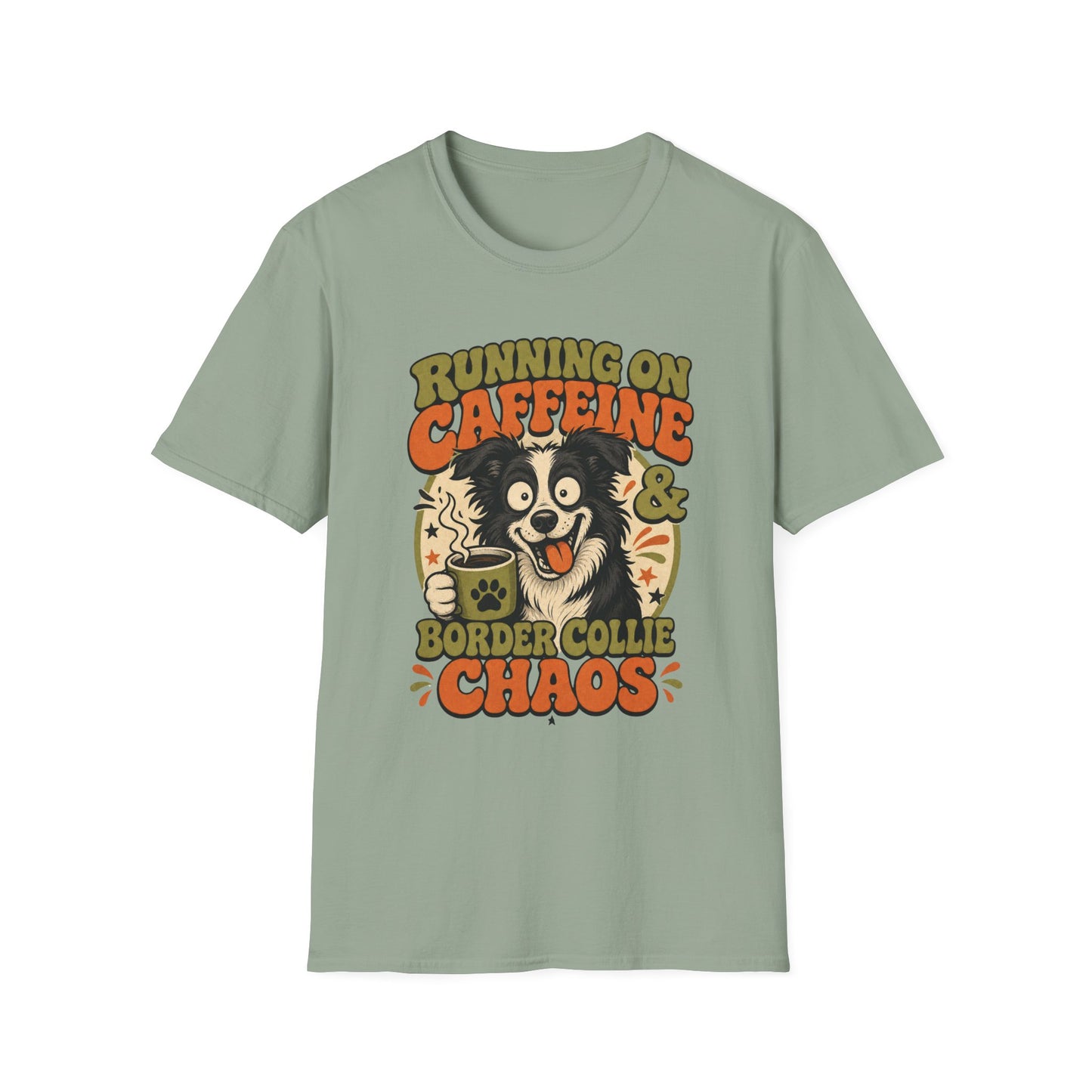 Running On Caffeine & Border Collie Chaos T-Shirt