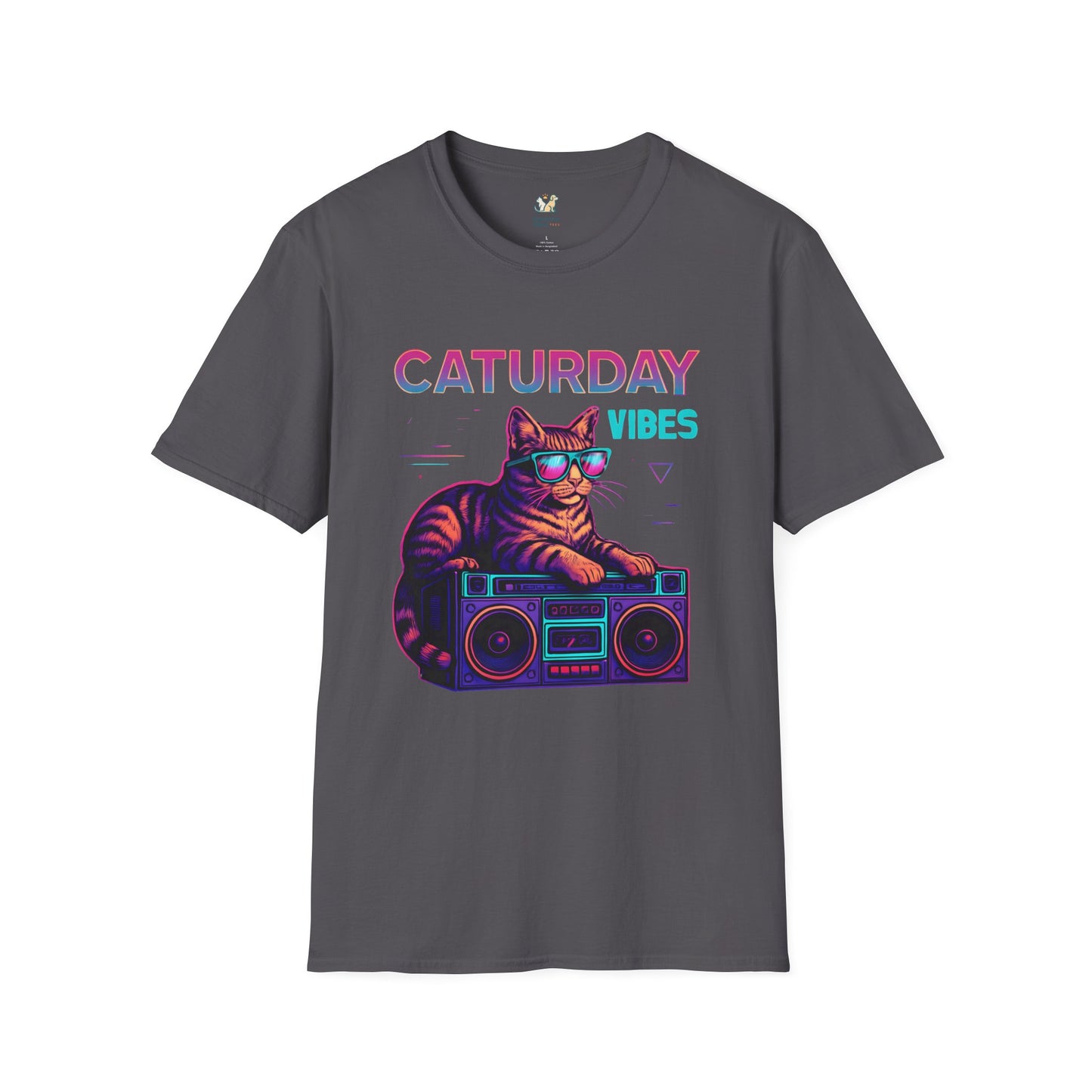 Neon cat boombox vibes T-Shirt