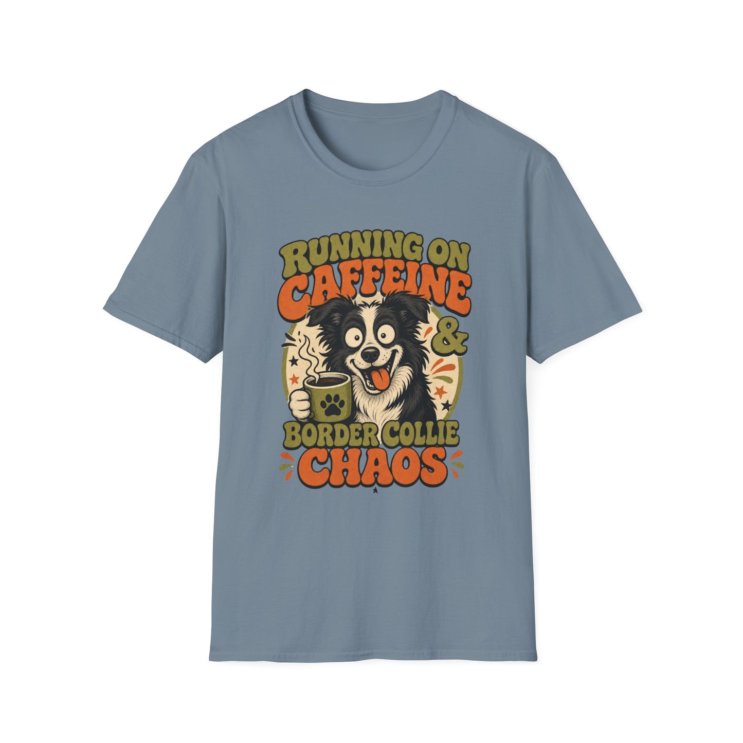 Running On Caffeine & Border Collie Chaos T-Shirt