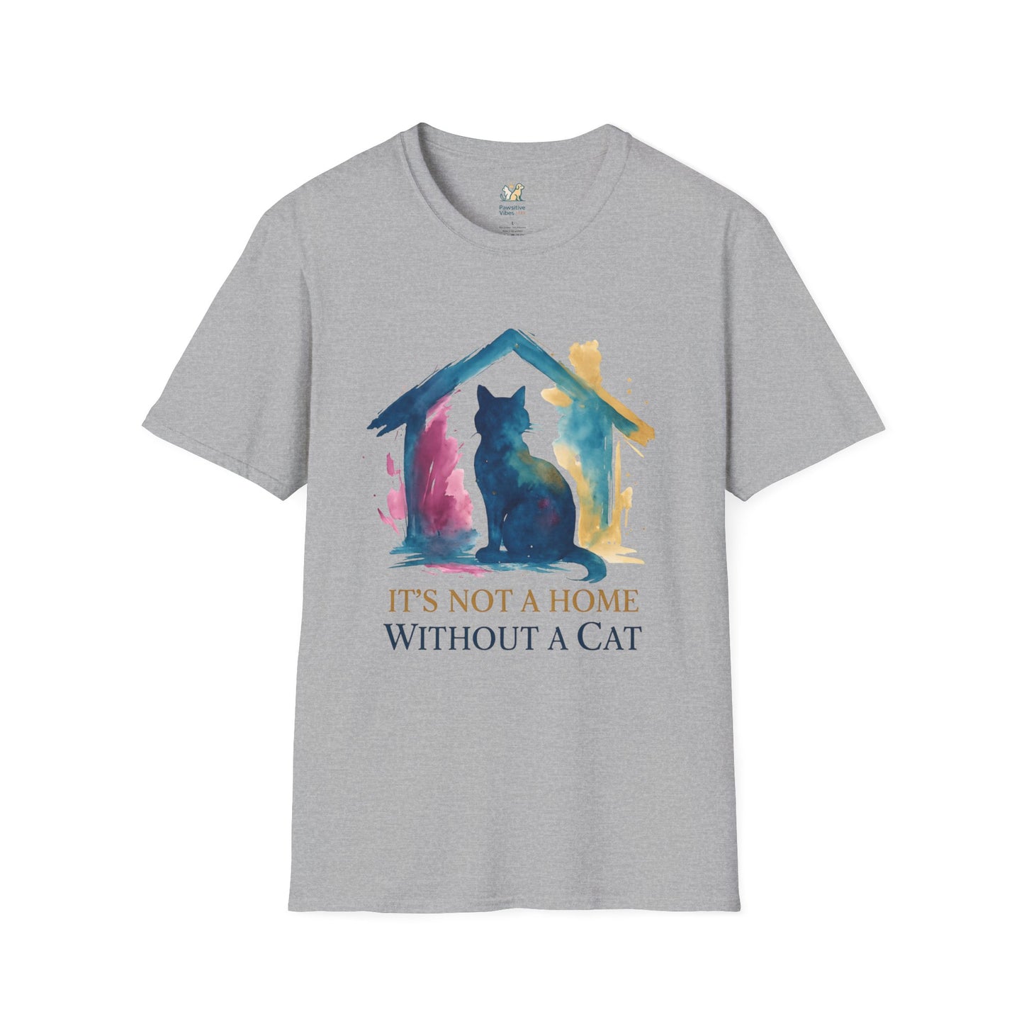 Watercolor Cat Inside House T-Shirt