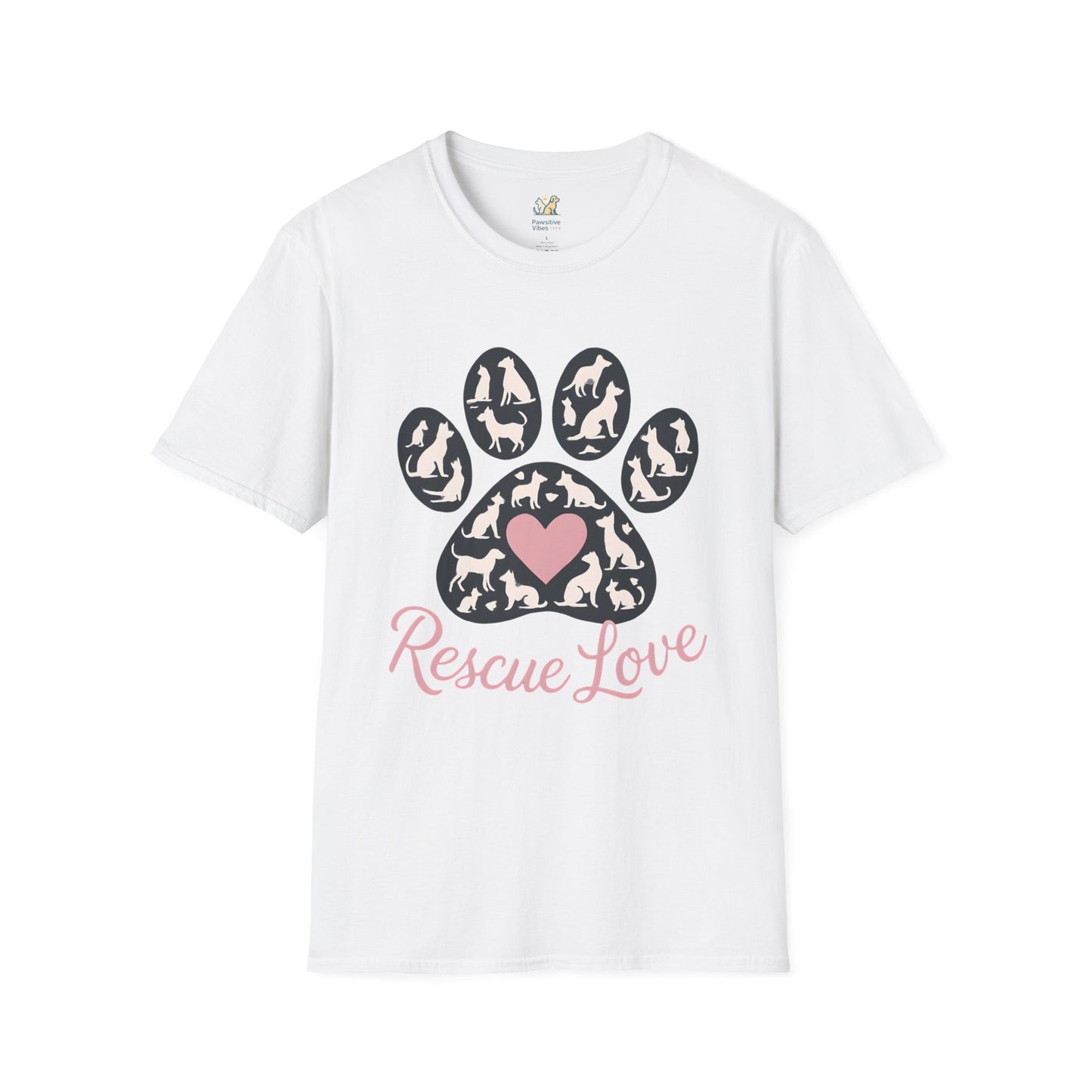Rescue Love Paw Print T-Shirt
