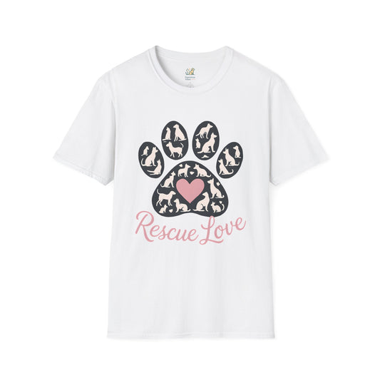 Rescue Love Paw Print T-Shirt