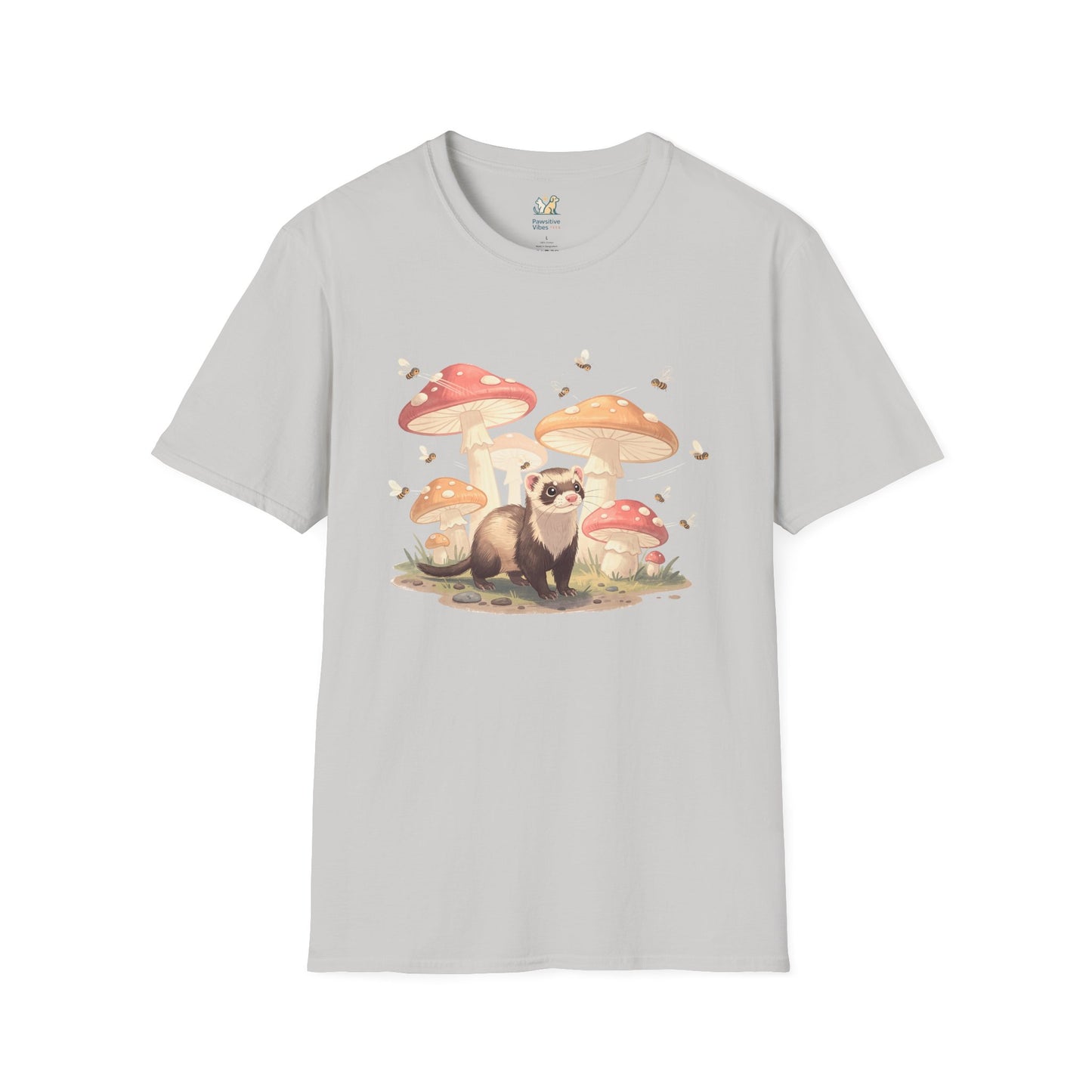 Ferret With Giant Mushrooms  T-Shirt