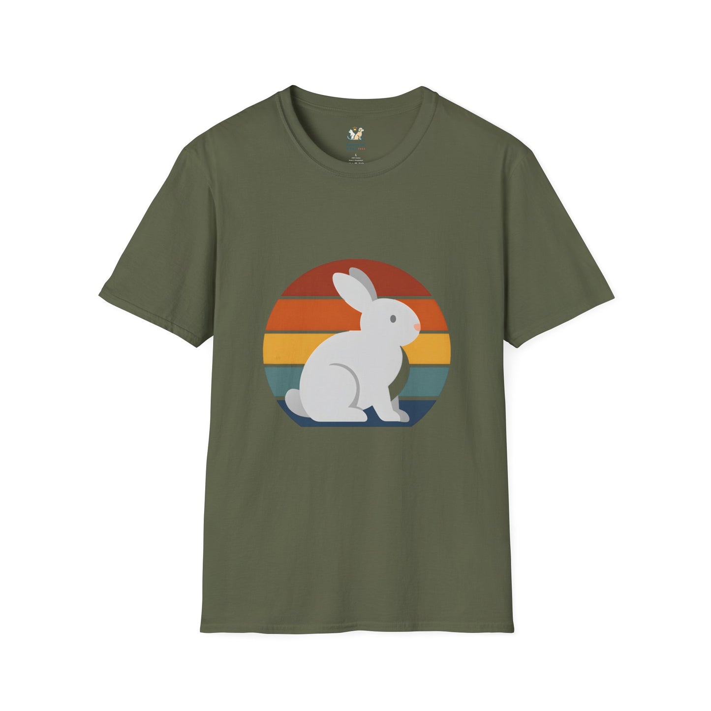 Rainbow striped rabbit T-Shirt