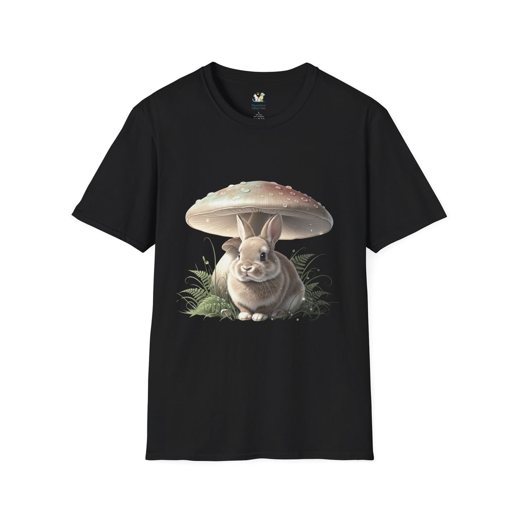 Fluffy Rabbit Beneath A Mushroom T-Shirt