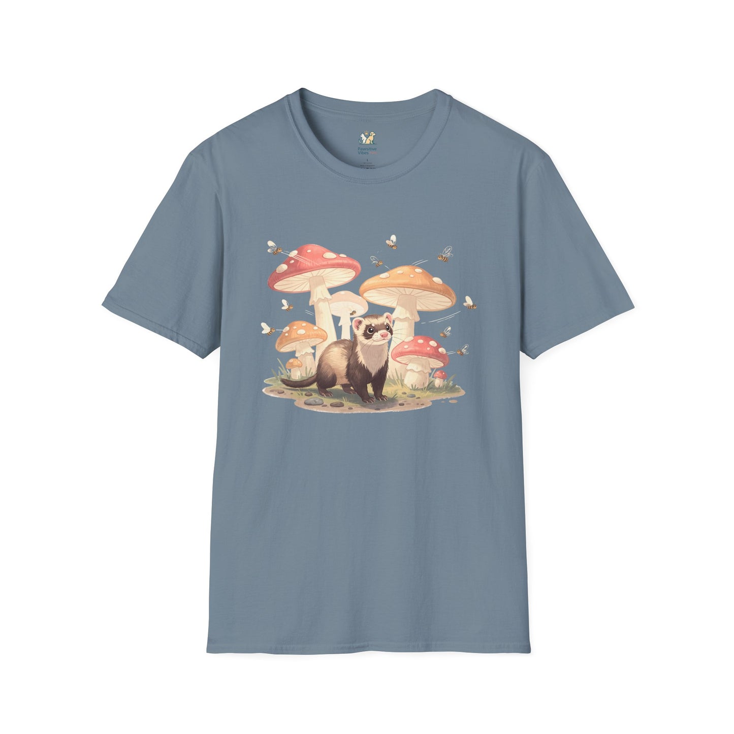 Ferret With Giant Mushrooms  T-Shirt