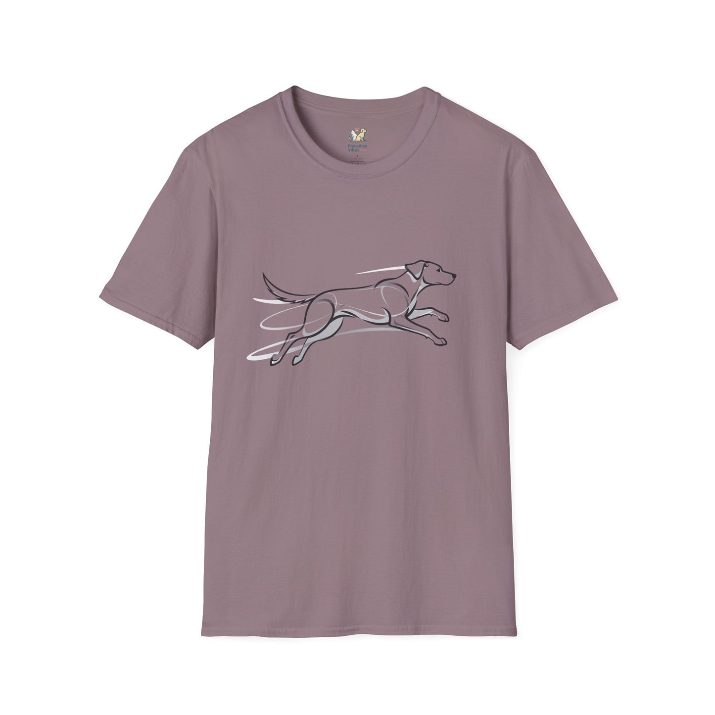 Dog Running Line Art T-Shirt
