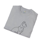 Sitting Cat Line Art T-Shirt