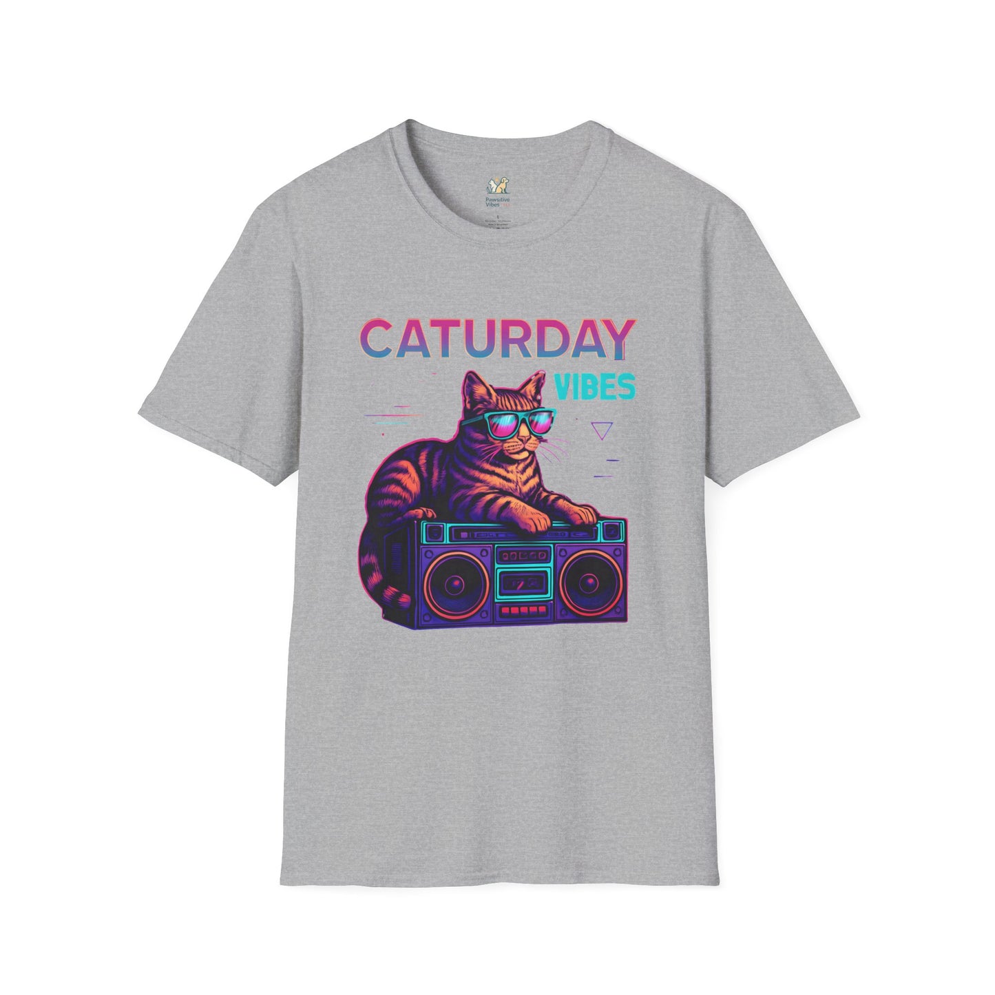 Neon cat boombox vibes T-Shirt