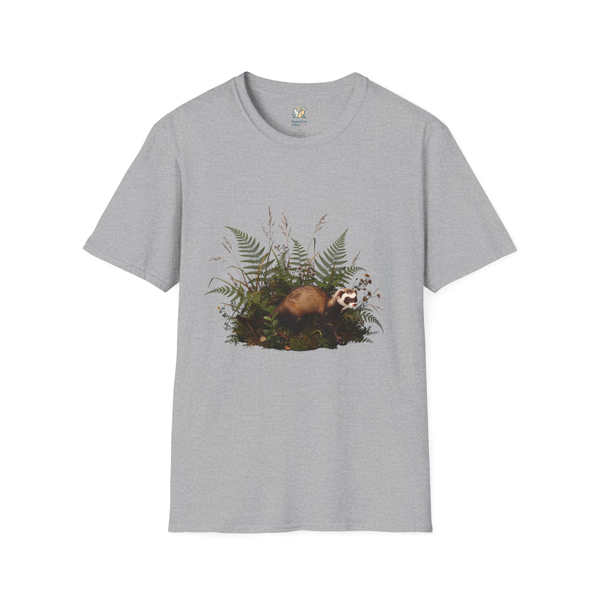 Ferret Weaving Through Ferns T-Shirt