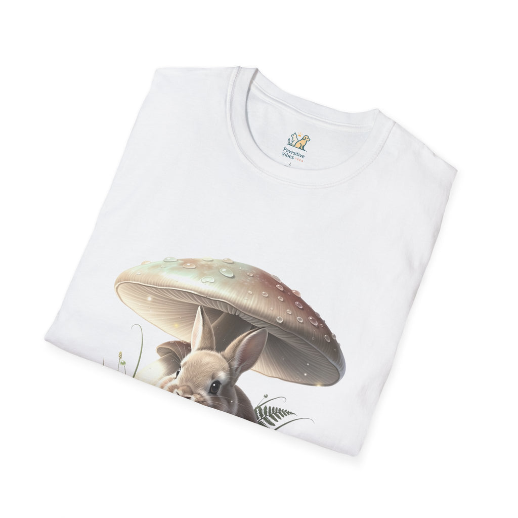 Fluffy Rabbit Beneath A Mushroom T-Shirt