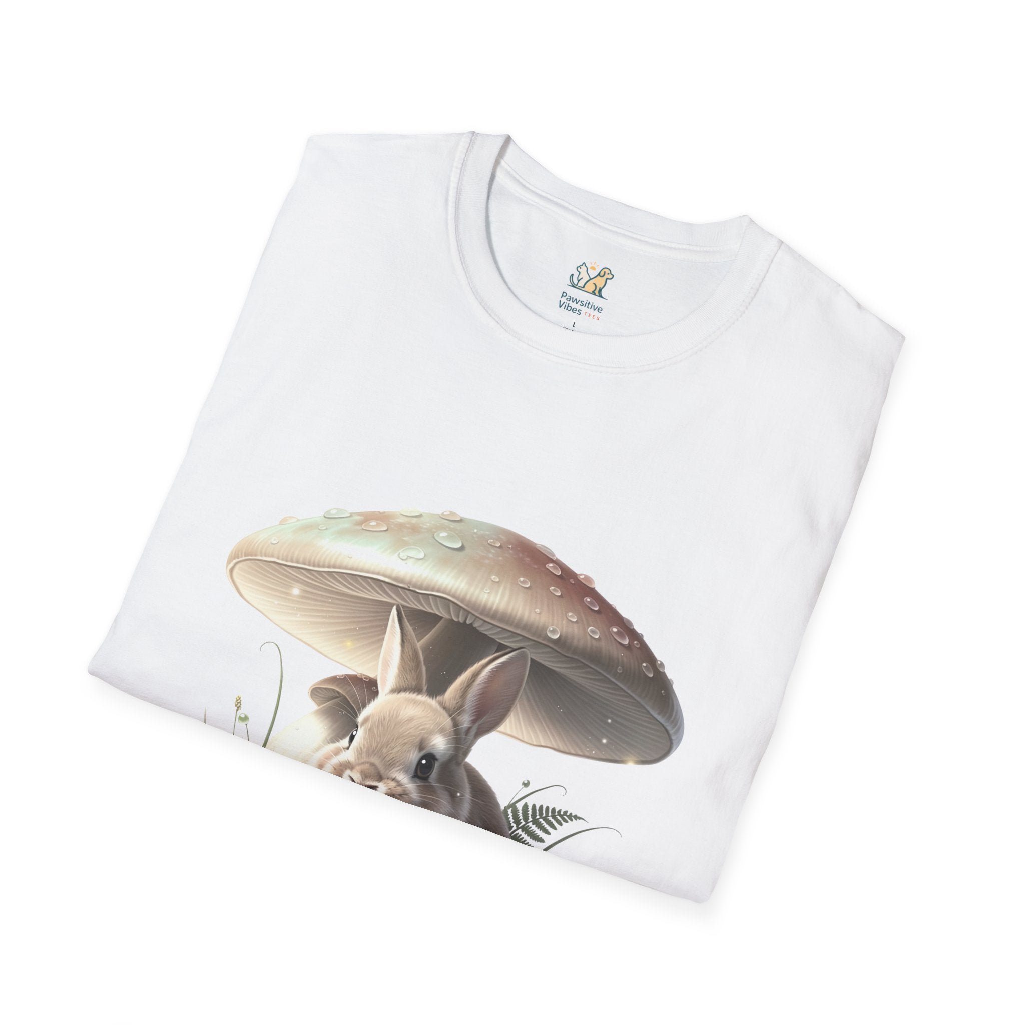 Fluffy Rabbit Beneath A Mushroom T-Shirt