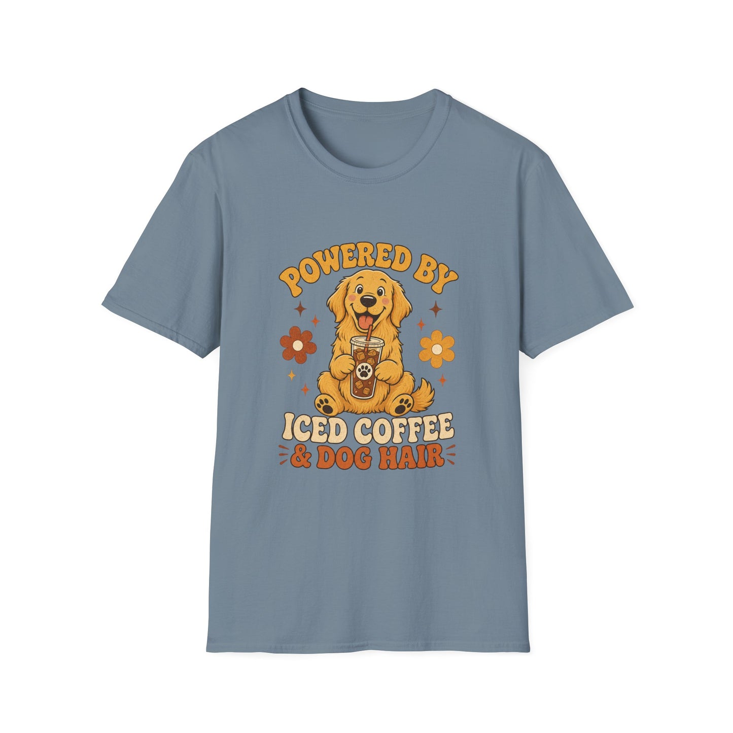 Powered By Iced Coffee & Dog Hair T-Shirt