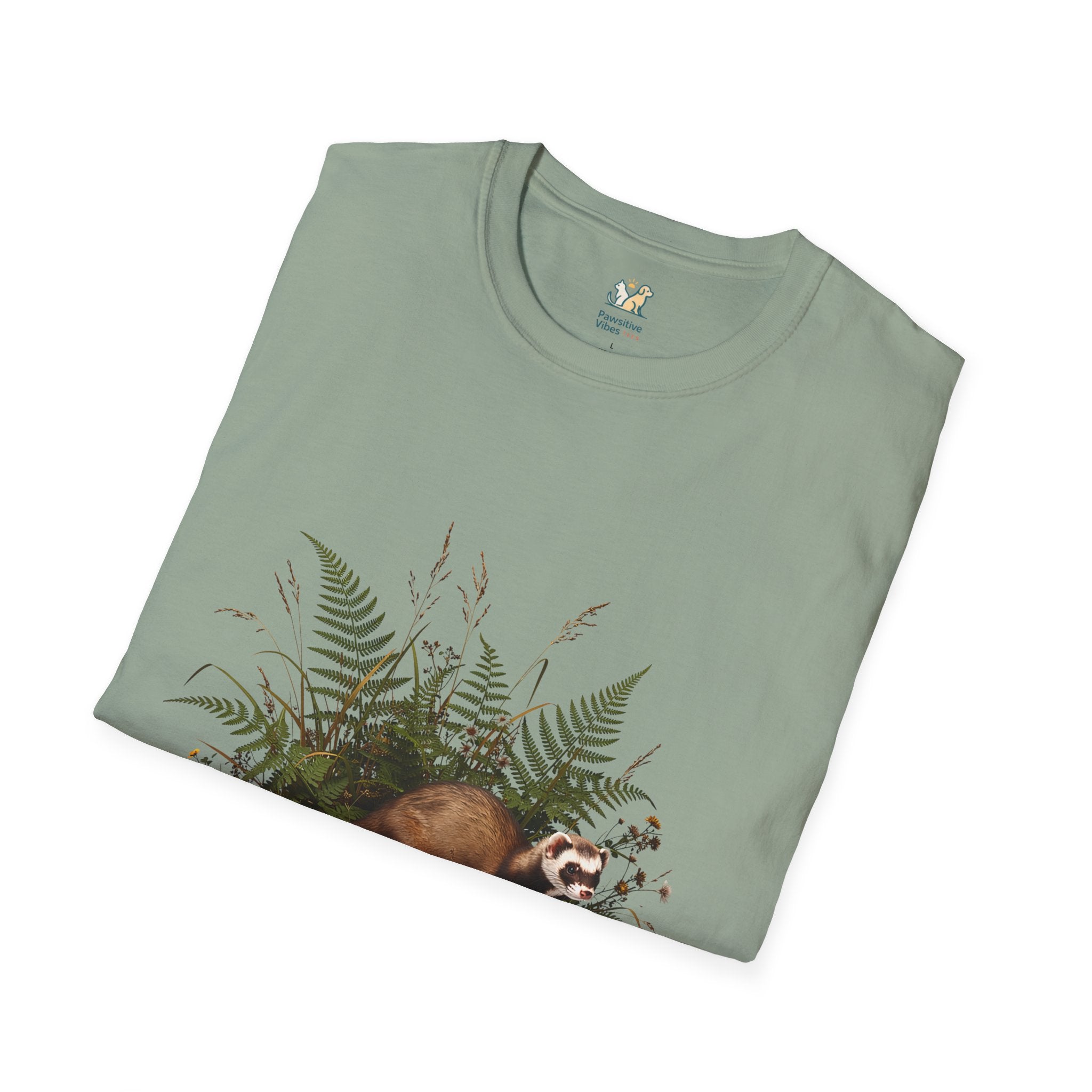 Ferret Weaving Through Ferns T-Shirt