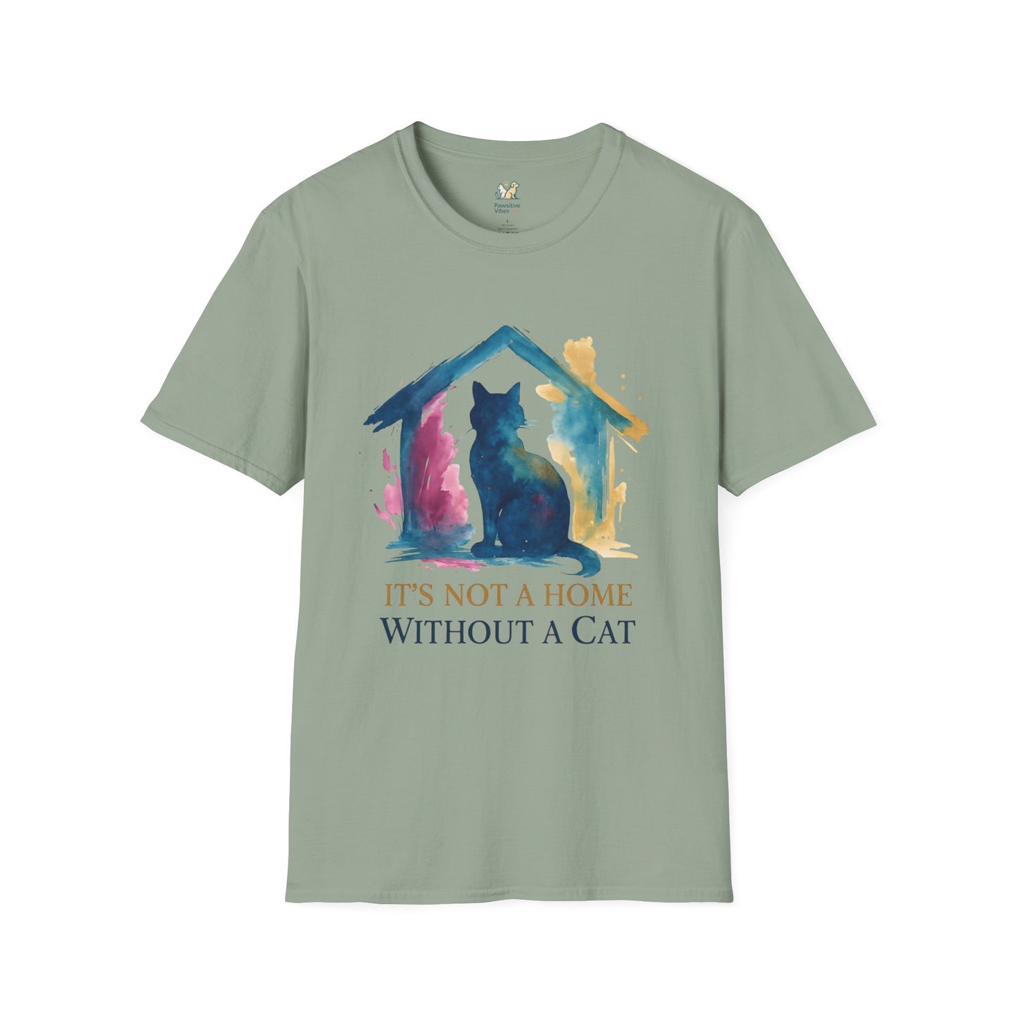 Watercolor Cat Inside House T-Shirt