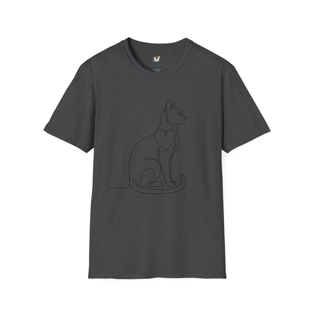 Sitting Cat Line Art T-Shirt
