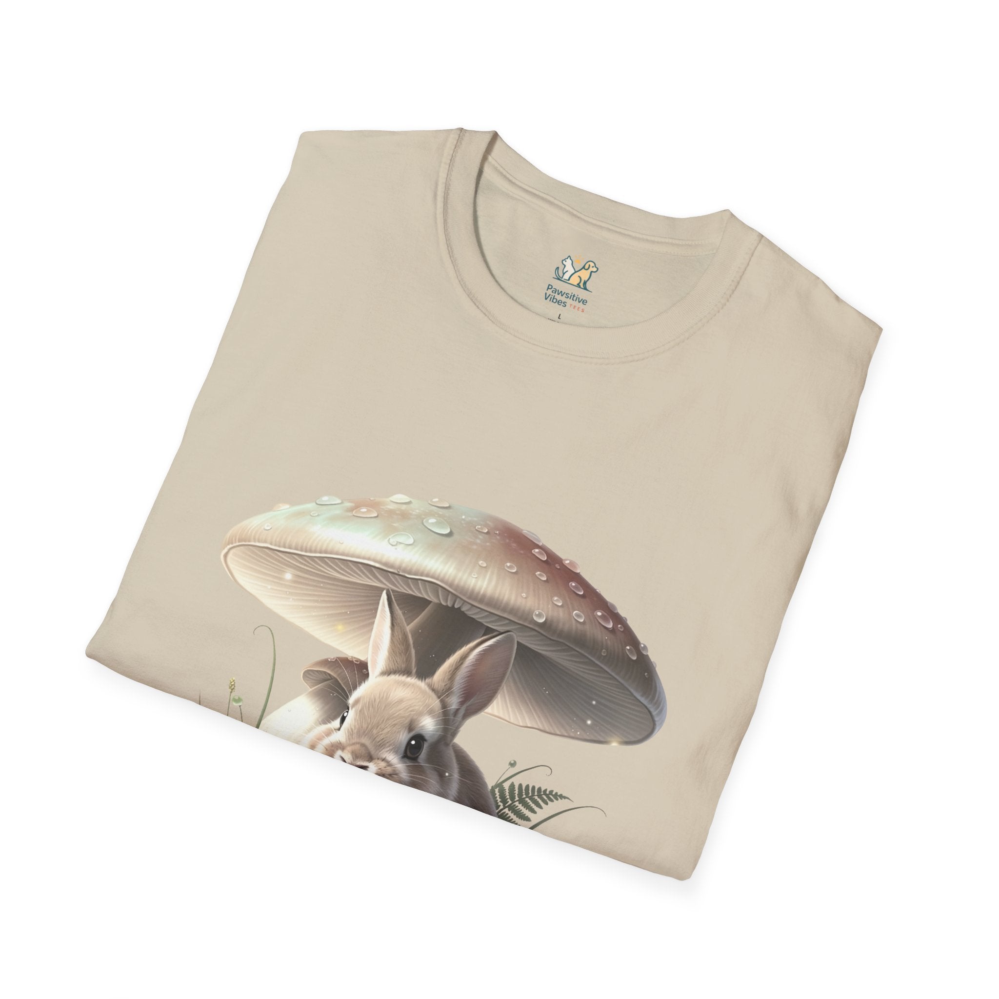 Fluffy Rabbit Beneath A Mushroom T-Shirt