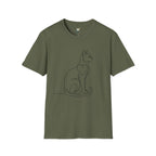 Sitting Cat Line Art T-Shirt