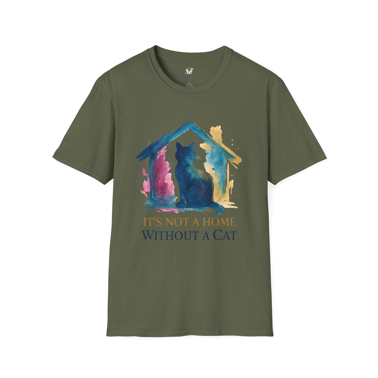 Watercolor Cat Inside House T-Shirt