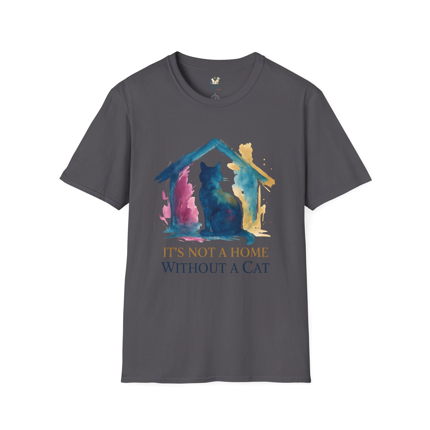 Watercolor Cat Inside House T-Shirt