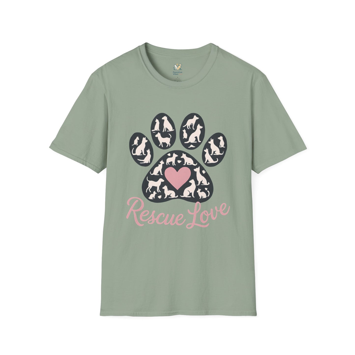 Rescue Love Paw Print T-Shirt