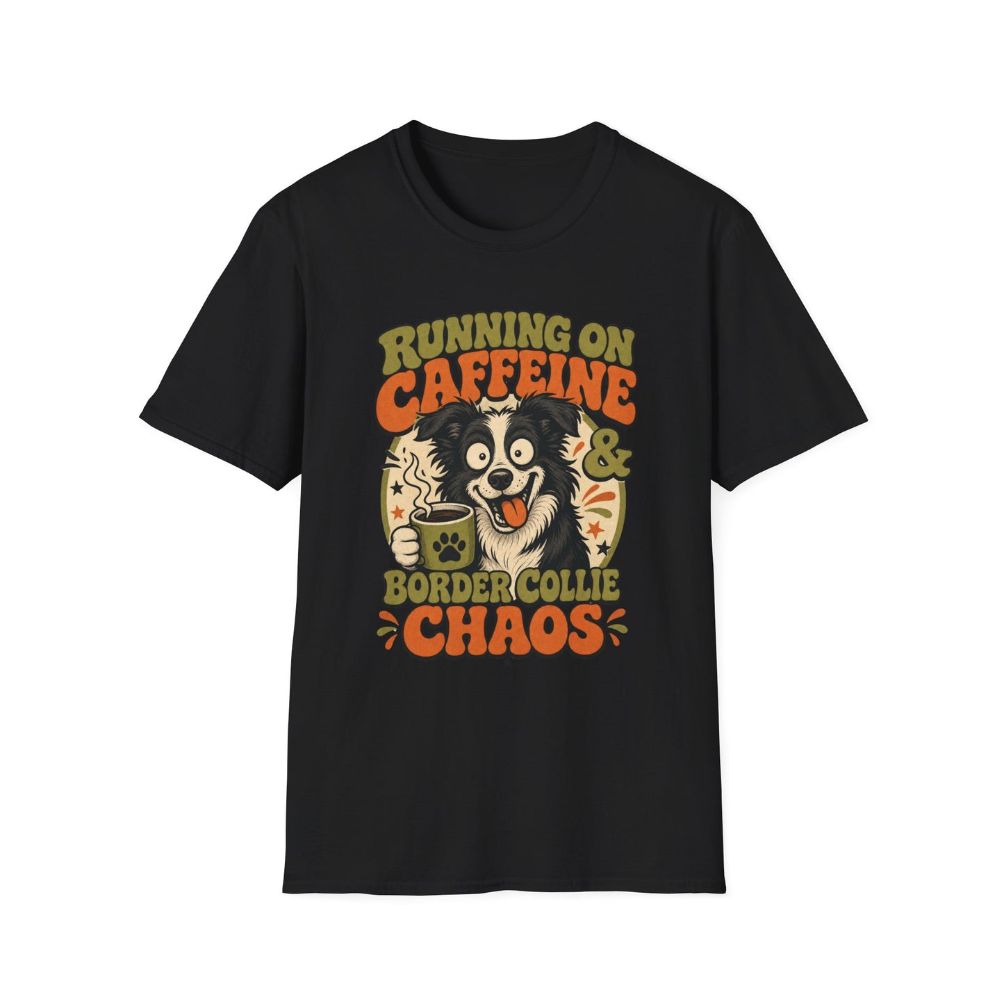 Running On Caffeine & Border Collie Chaos T-Shirt