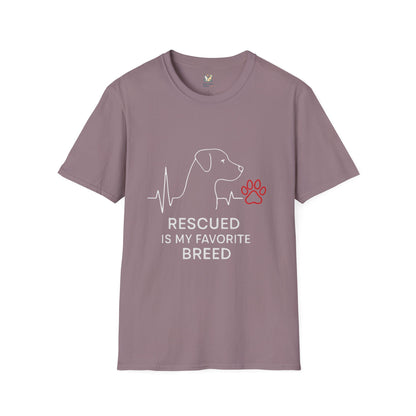 Rescued Is My  Dog Breed T-Shirt