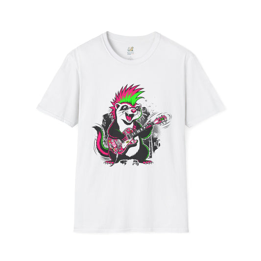 Punk Ferret shredding a tiny guitar T-Shirt