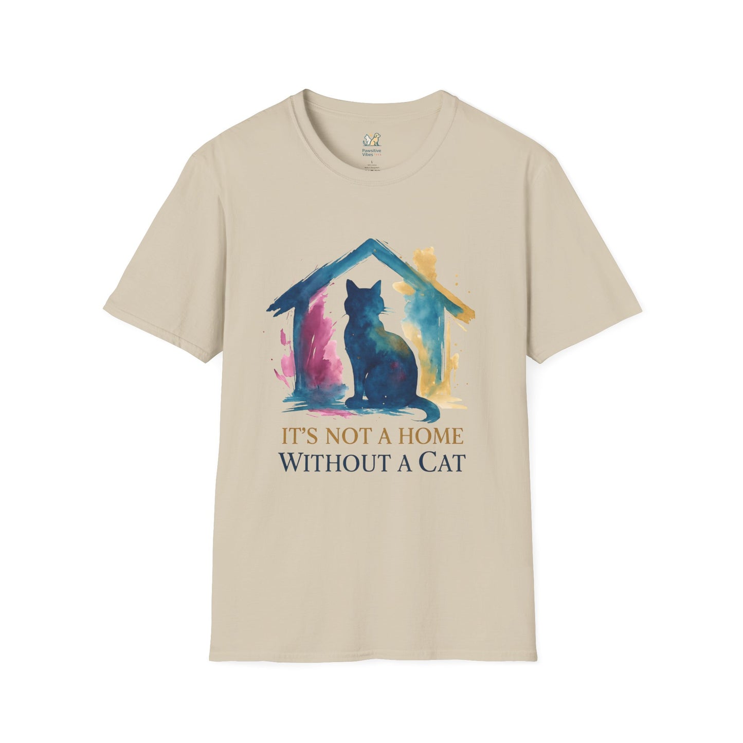 Watercolor Cat Inside House T-Shirt