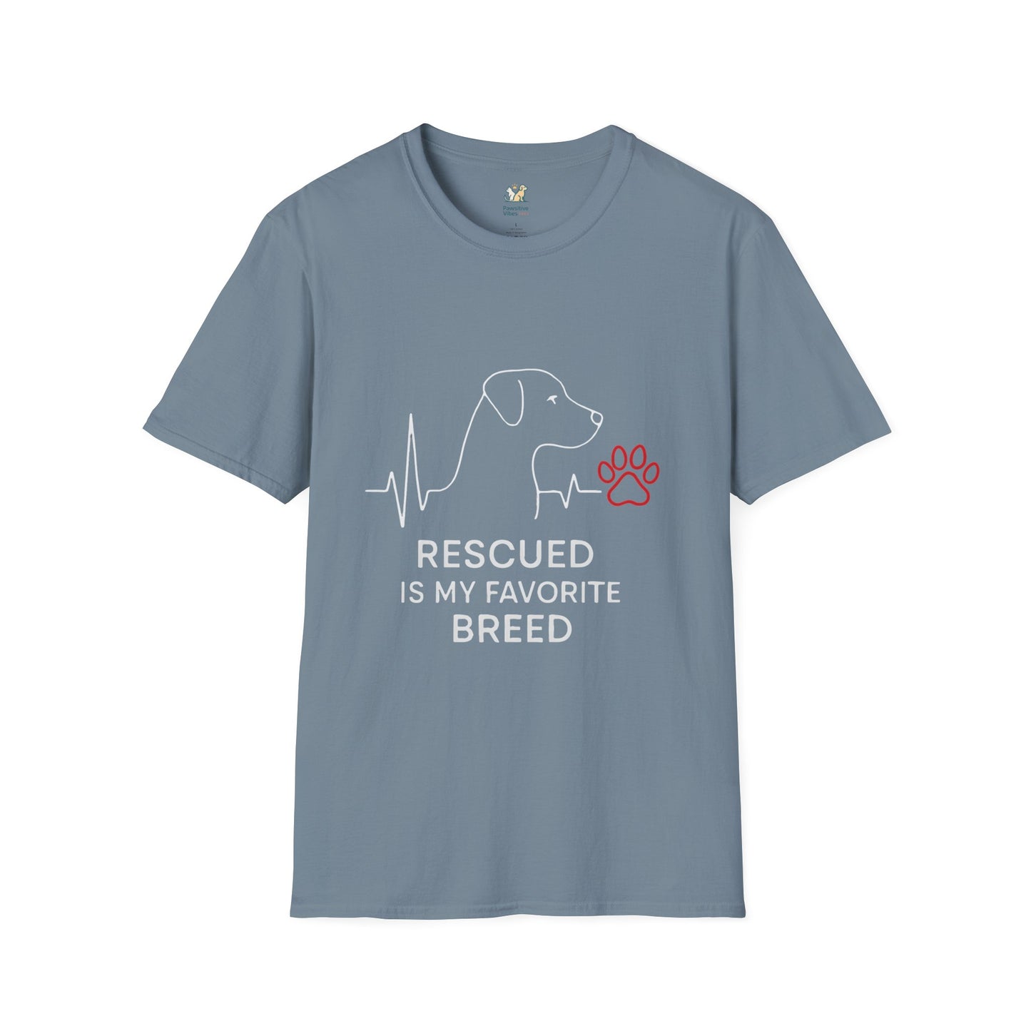Rescued Is My  Dog Breed T-Shirt