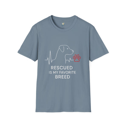 Rescued Is My  Dog Breed T-Shirt