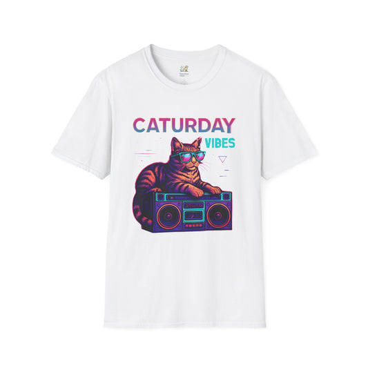 Neon cat boombox vibes T-Shirt