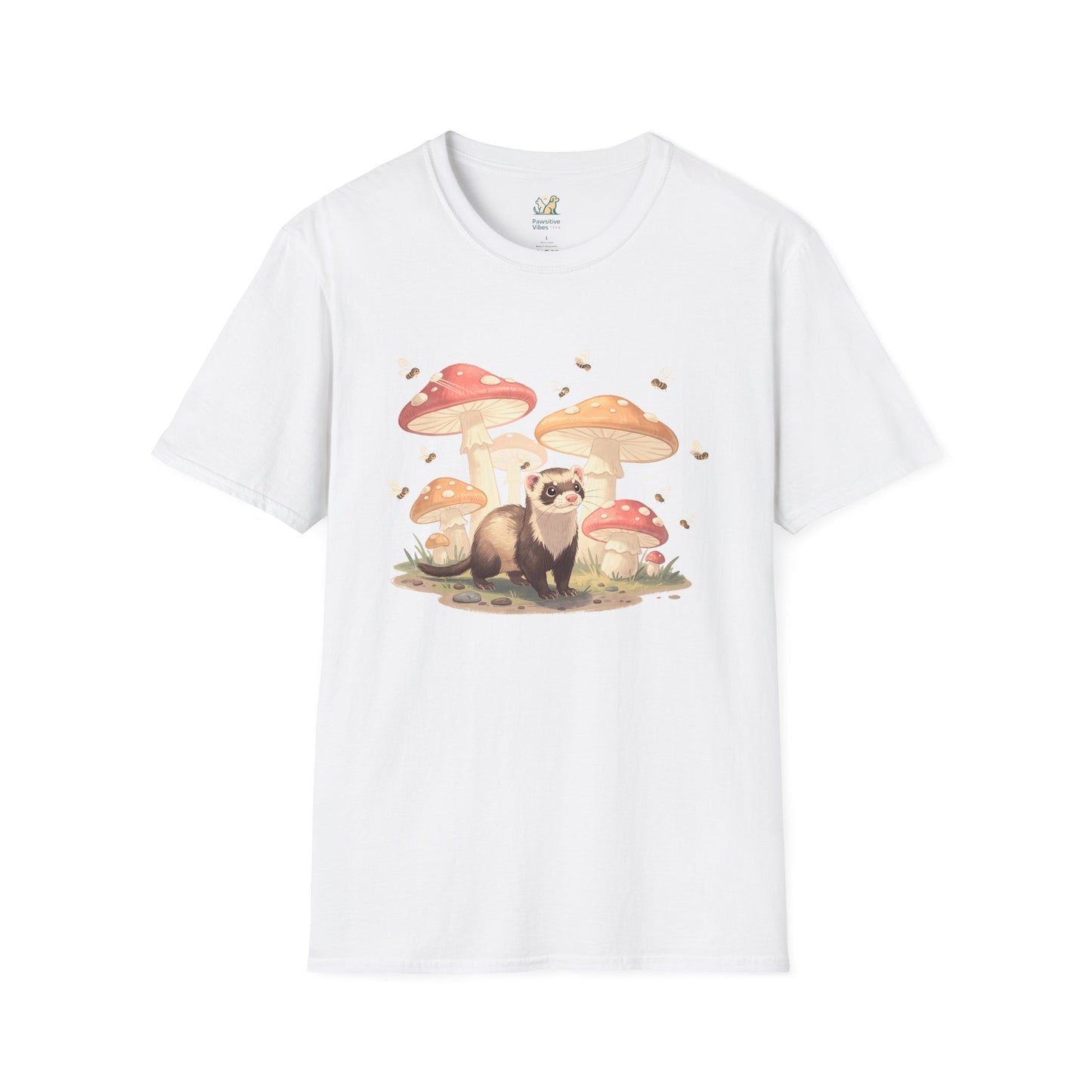 Ferret With Giant Mushrooms  T-Shirt