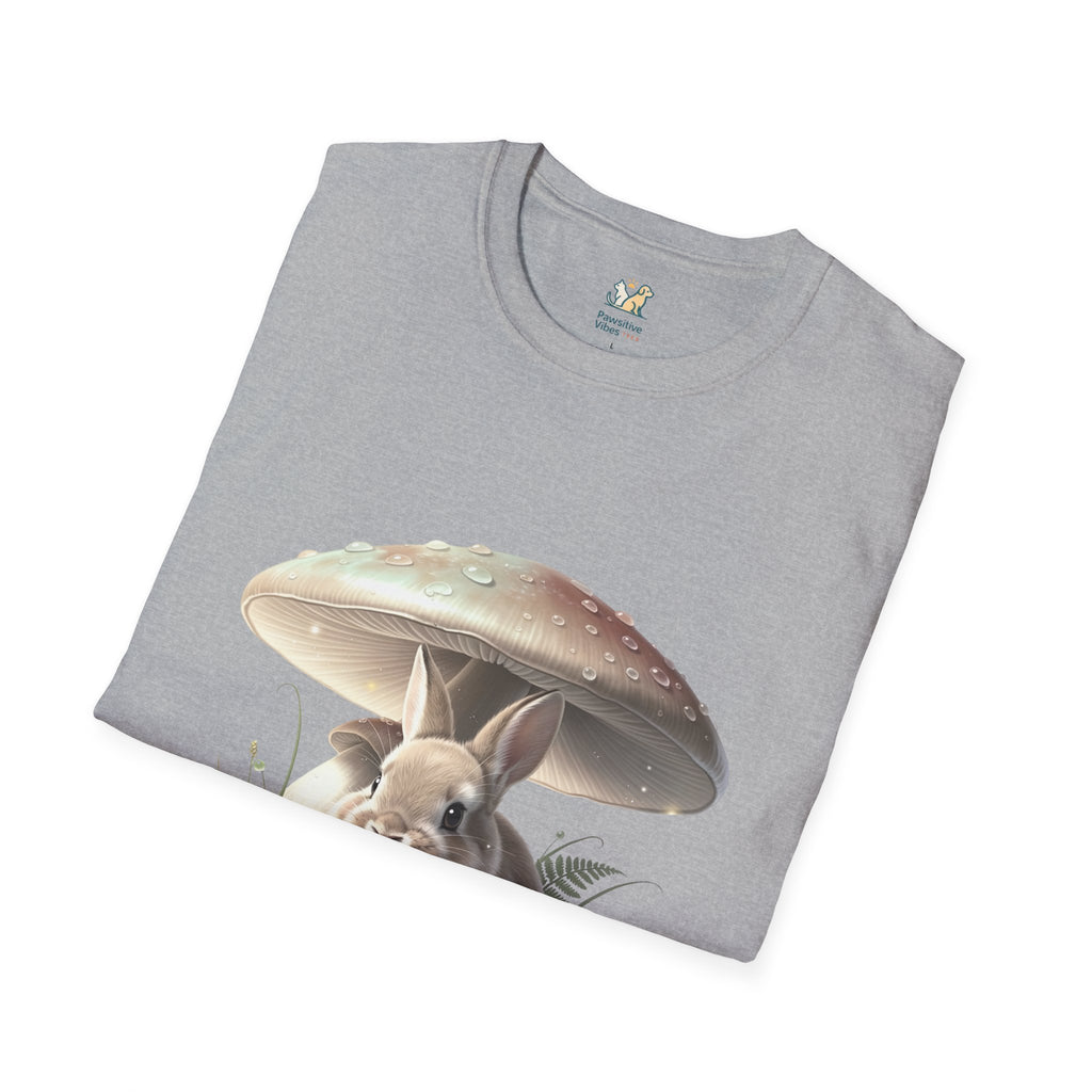 Fluffy Rabbit Beneath A Mushroom T-Shirt