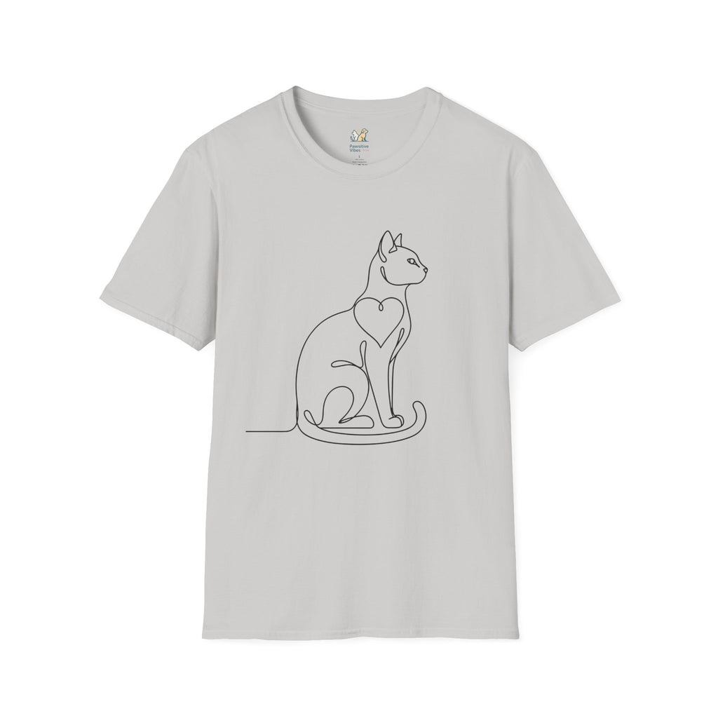 Sitting Cat Line Art T-Shirt