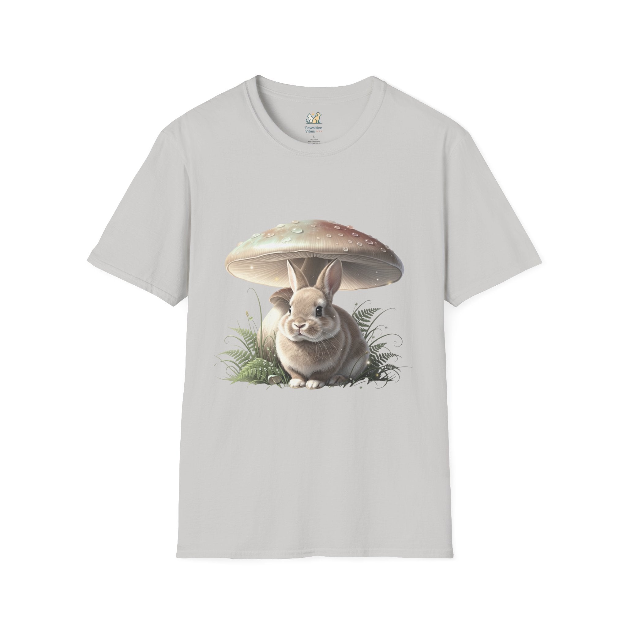 Fluffy Rabbit Beneath A Mushroom T-Shirt