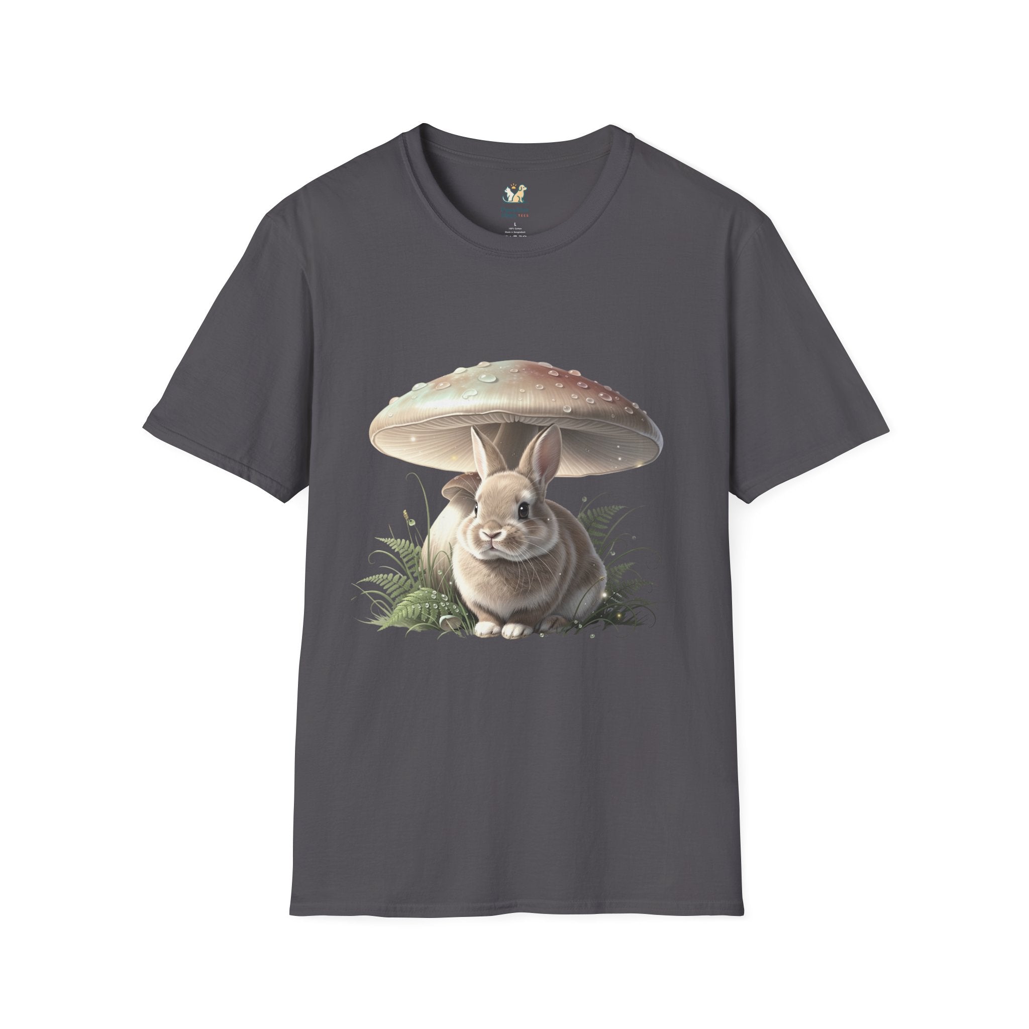 Fluffy Rabbit Beneath A Mushroom T-Shirt