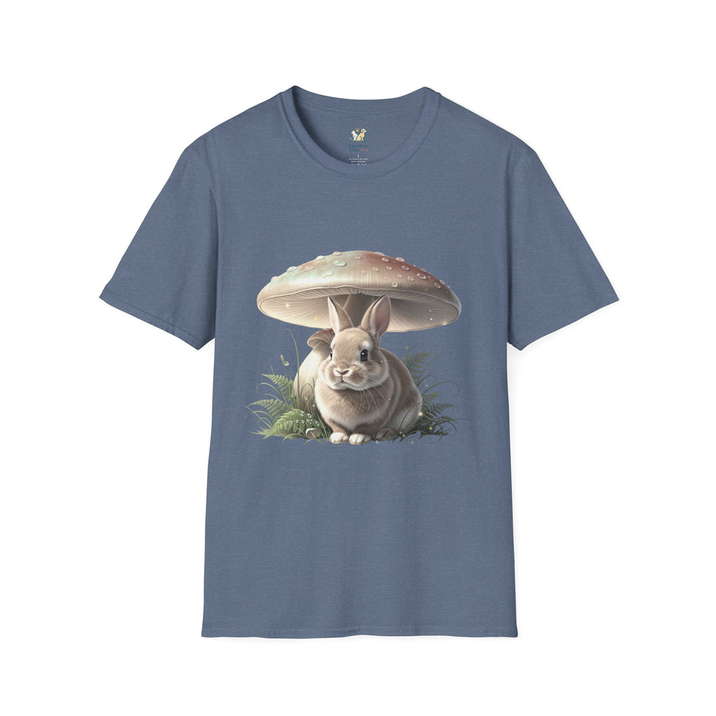 Fluffy Rabbit Beneath A Mushroom T-Shirt