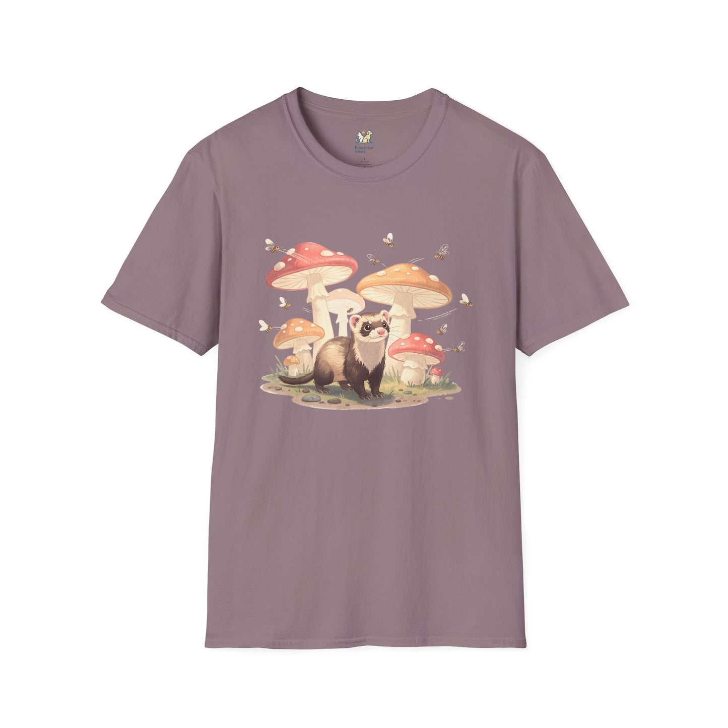 Ferret With Giant Mushrooms  T-Shirt