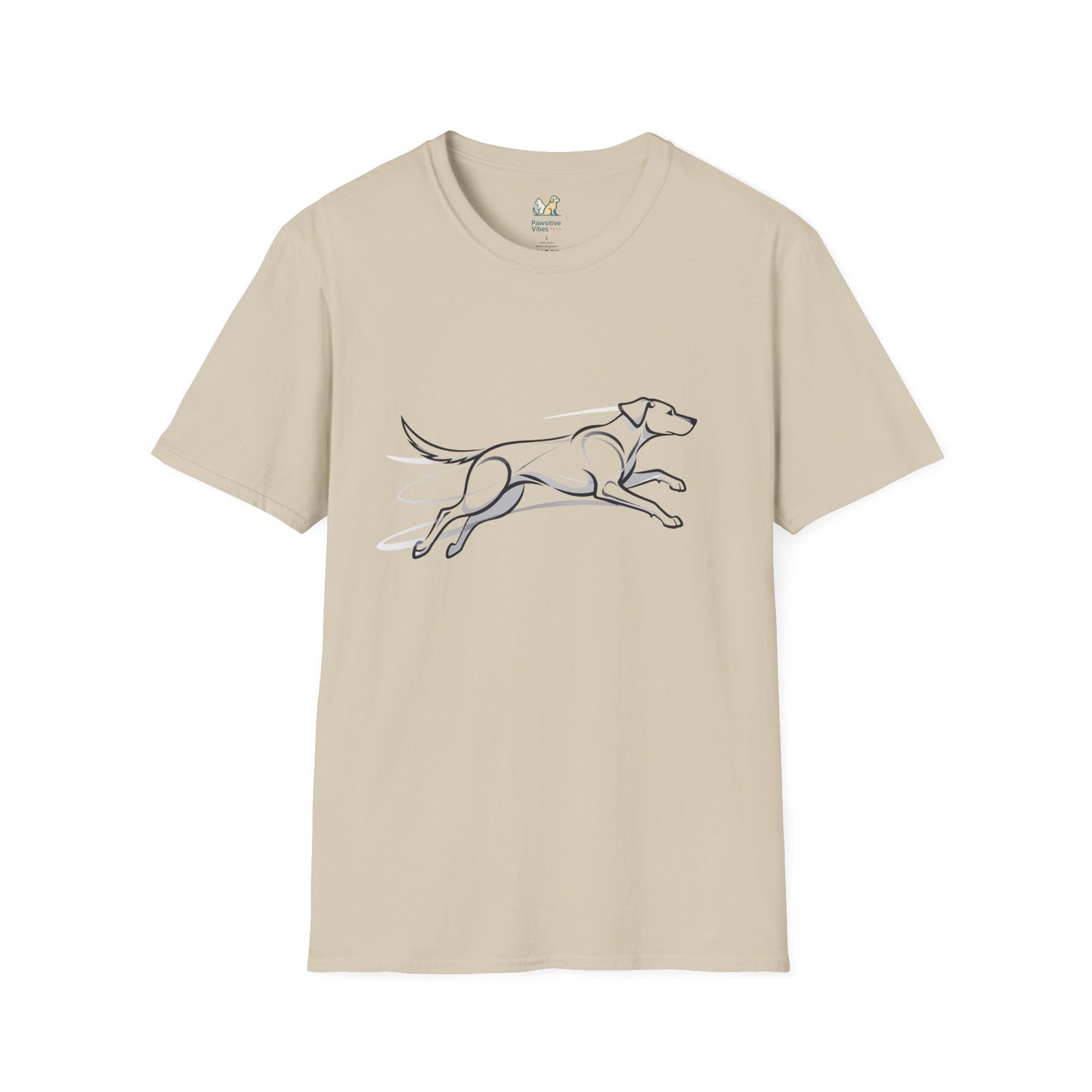 Dog Running Line Art T-Shirt