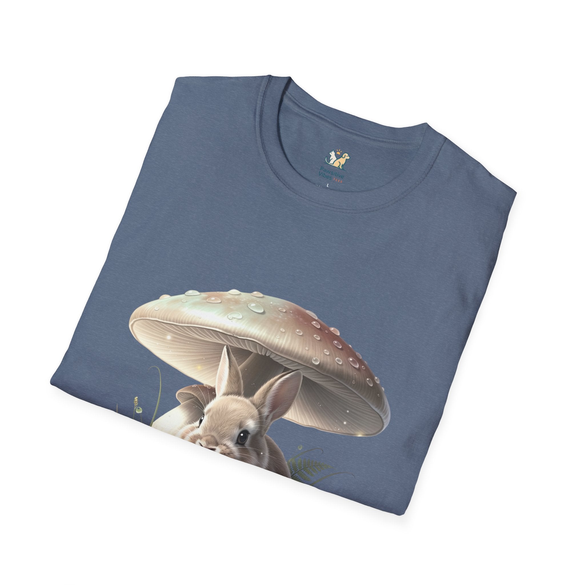 Fluffy Rabbit Beneath A Mushroom T-Shirt