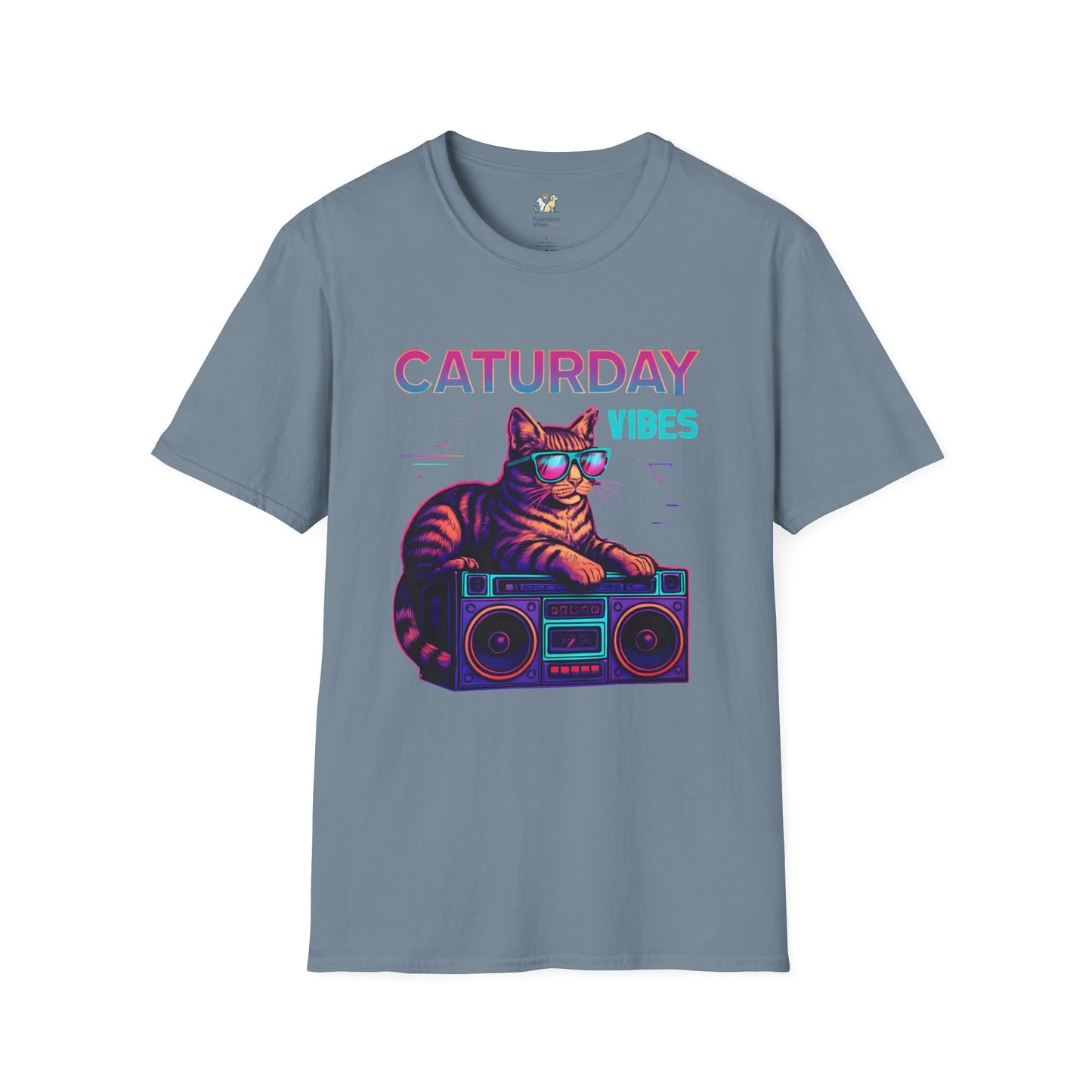 Neon cat boombox vibes T-Shirt