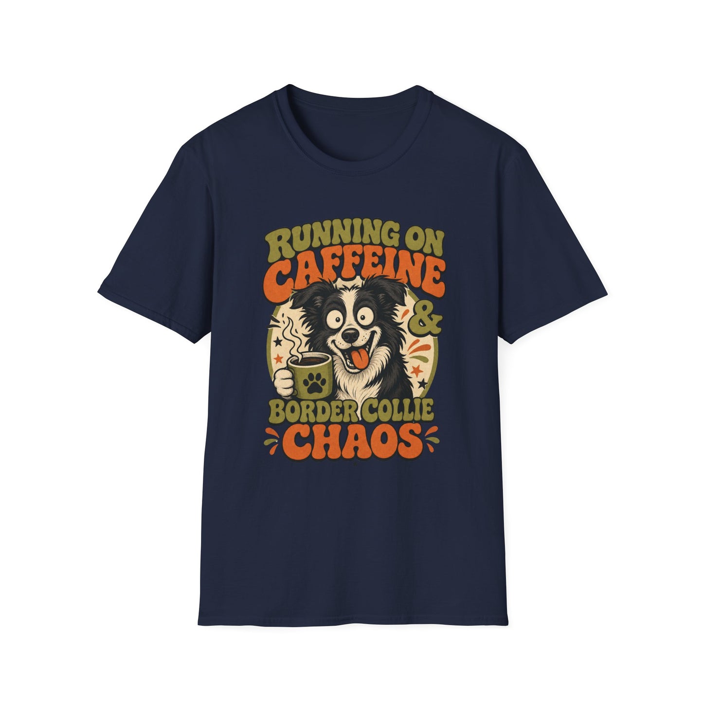 Running On Caffeine & Border Collie Chaos T-Shirt