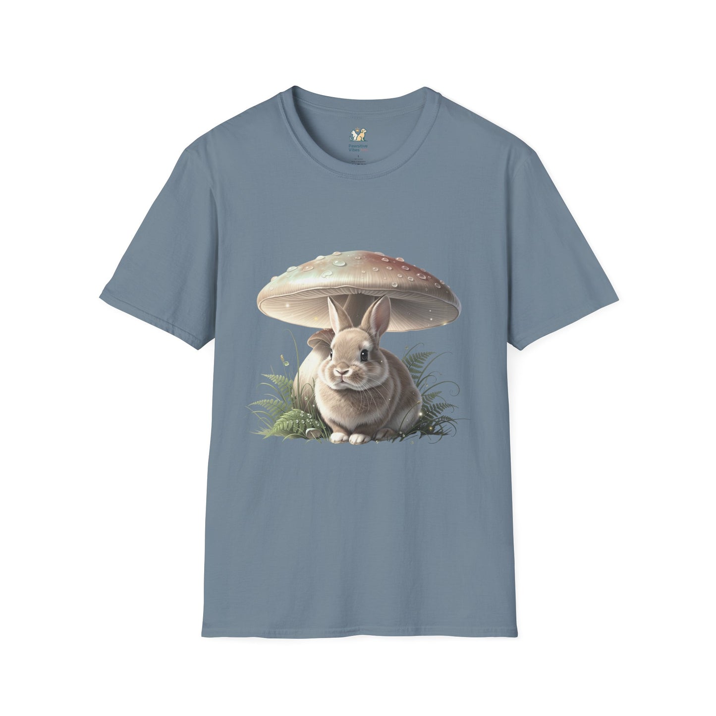 Fluffy Rabbit Beneath A Mushroom T-Shirt